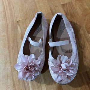 Sugar brand Pink Glitter Flower Ballet Flats for Kids - size 11